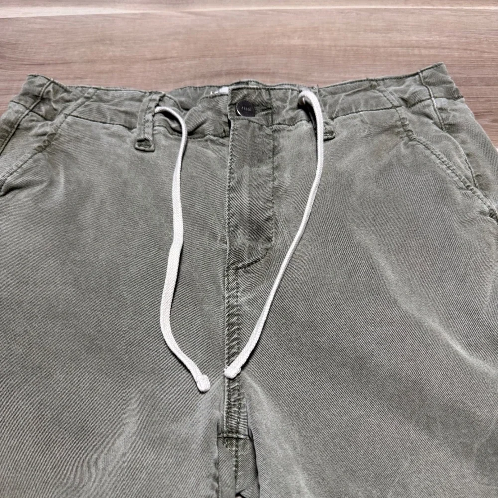 Paige Wide Leg Pants Womens 28 Green Lyocell Drawstring Relaxed Casual Trousers - Picture 4 of 13